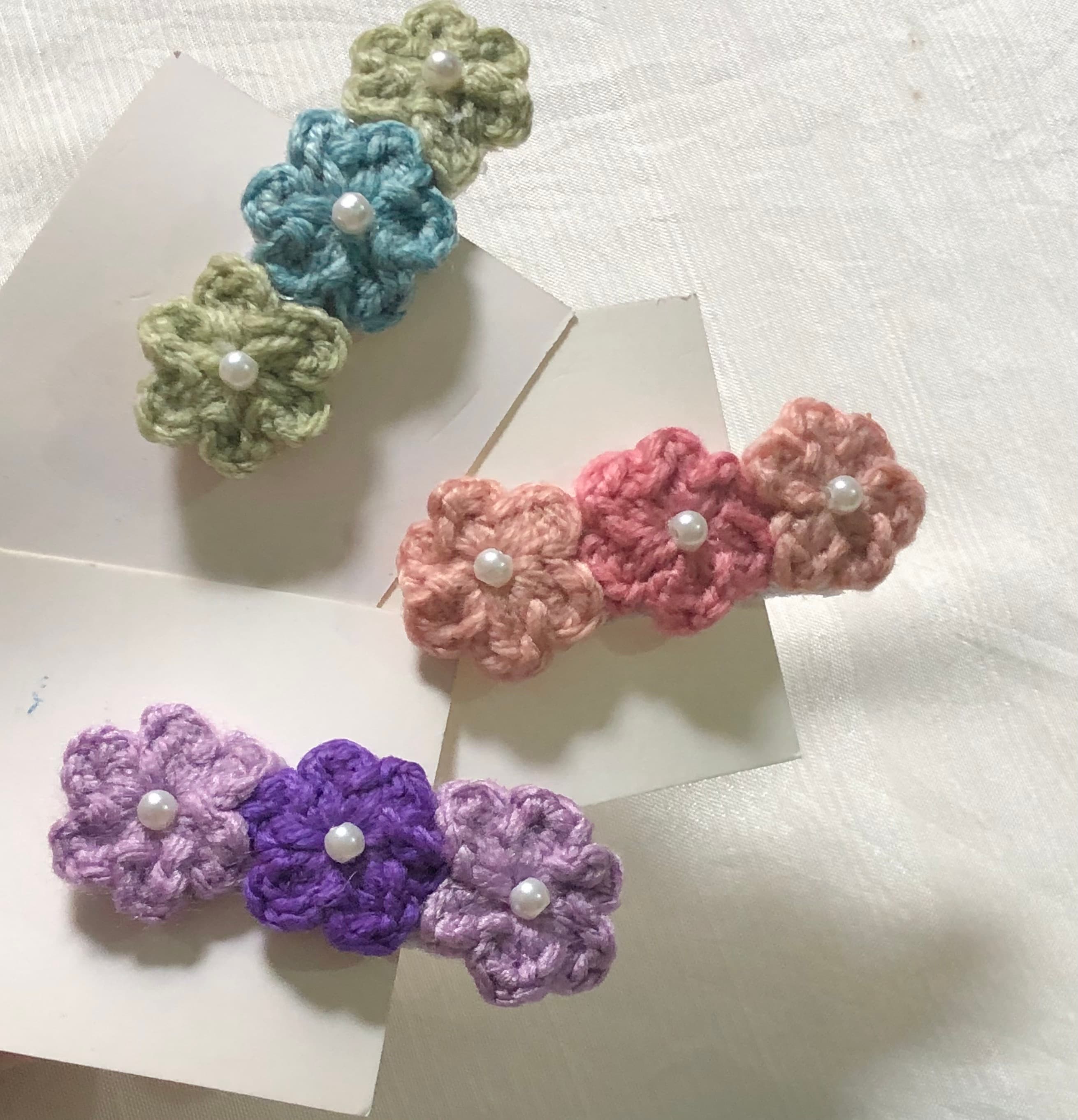 Crochet Daisy Flower Hair Pin