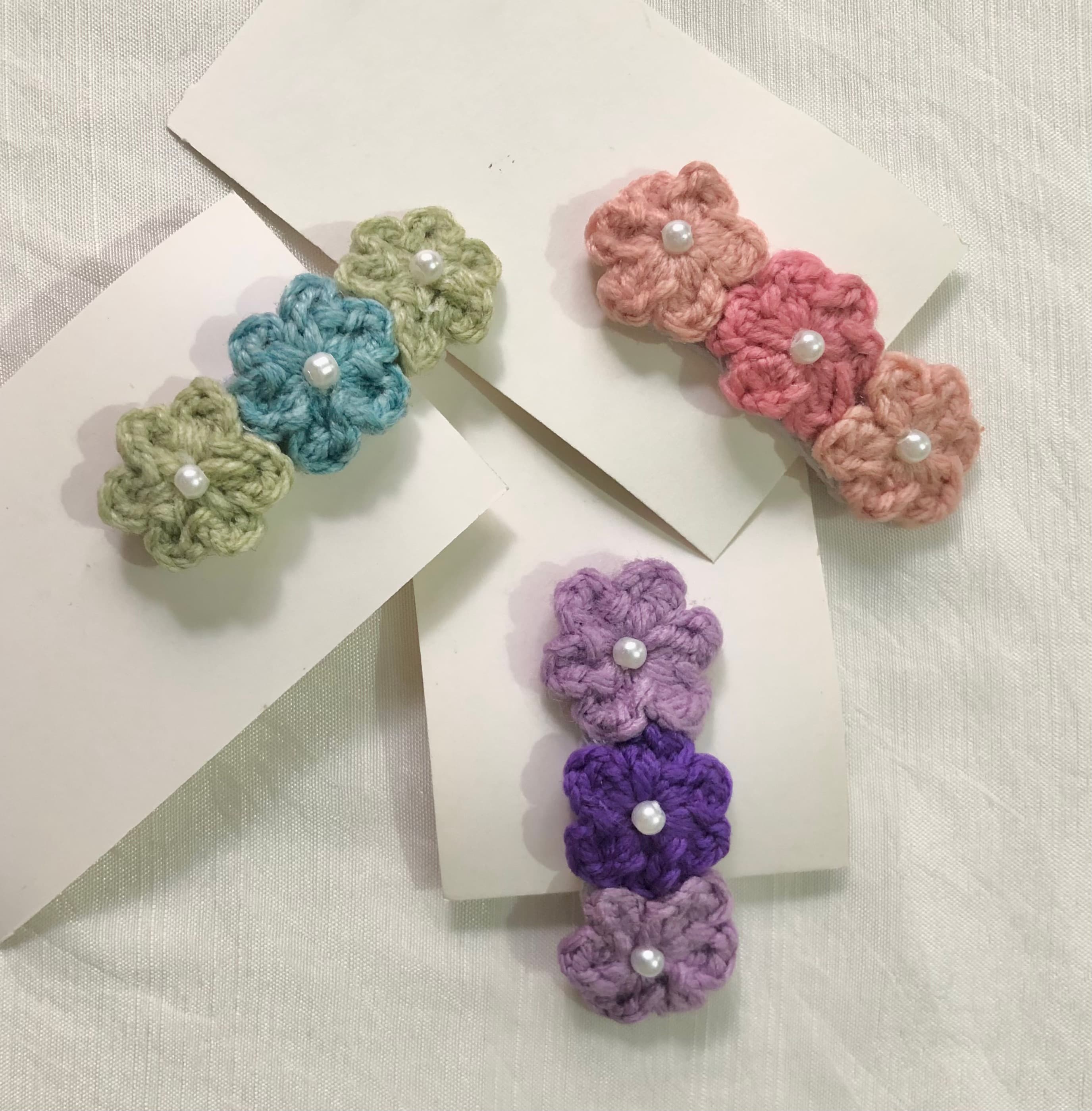 Crochet Daisy Flower Hair Pin