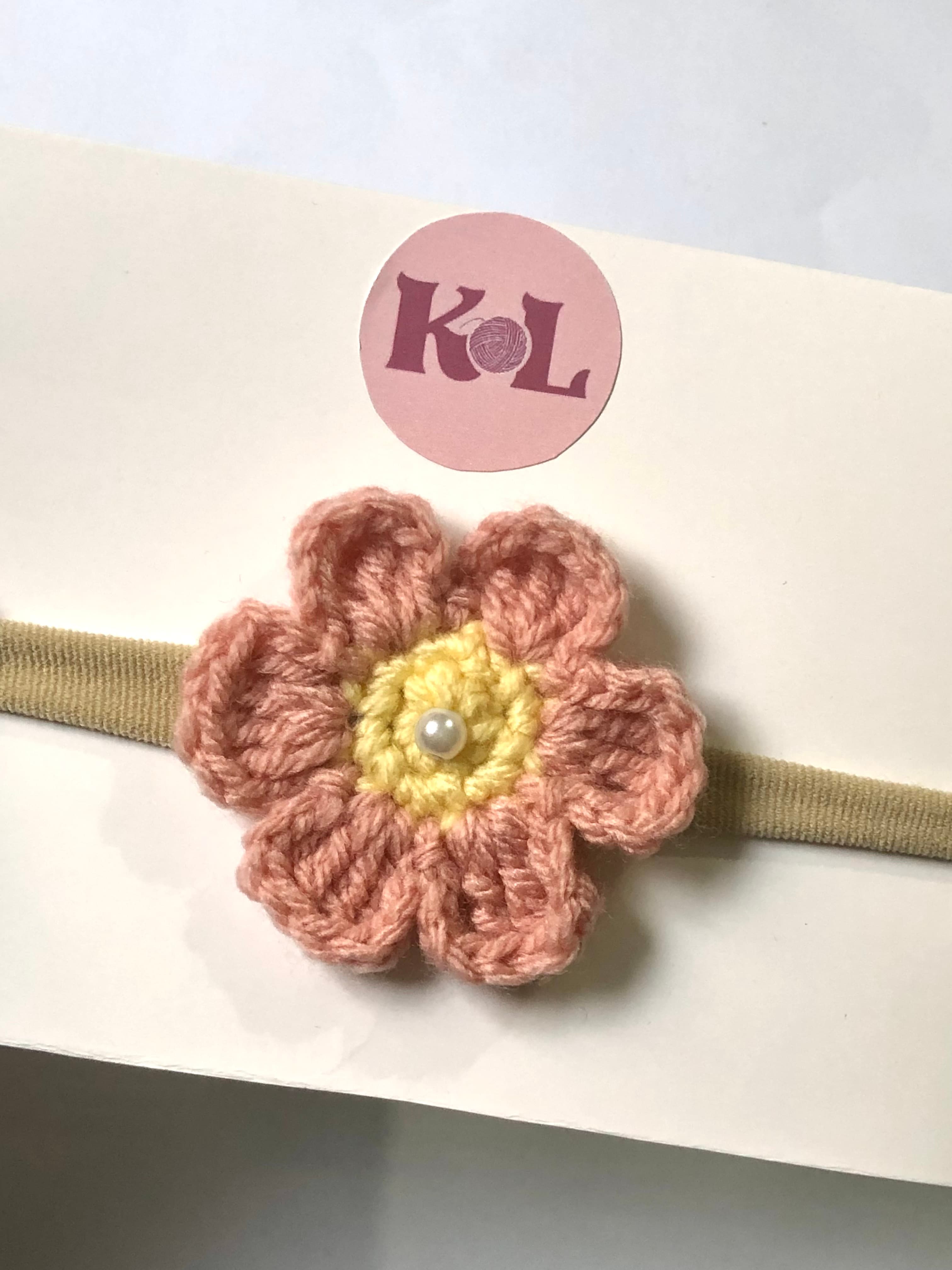 Crochet Daisy Flower Hair Band
