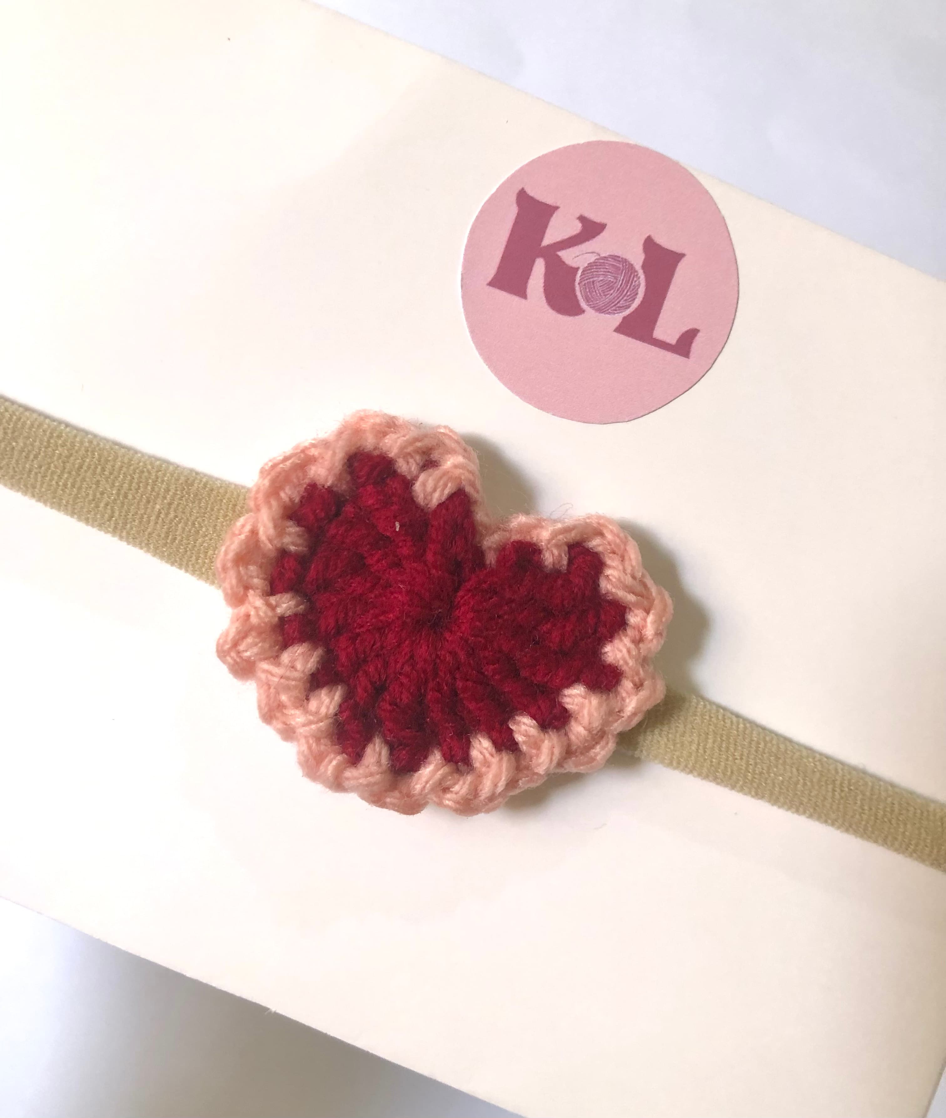 Crochet Two-Toned Heart Hair Band