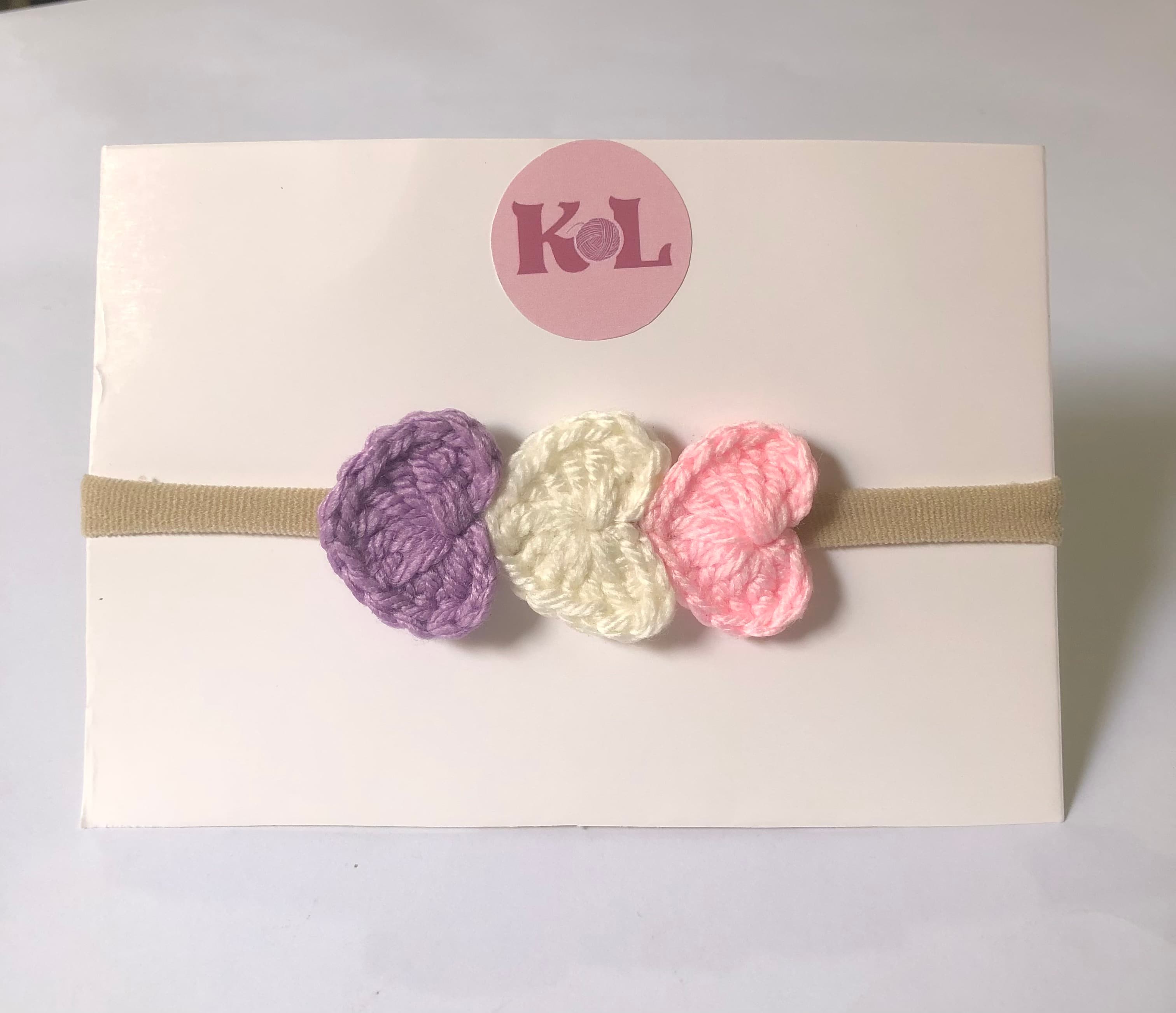 Crochet Tri Heart Hair Band