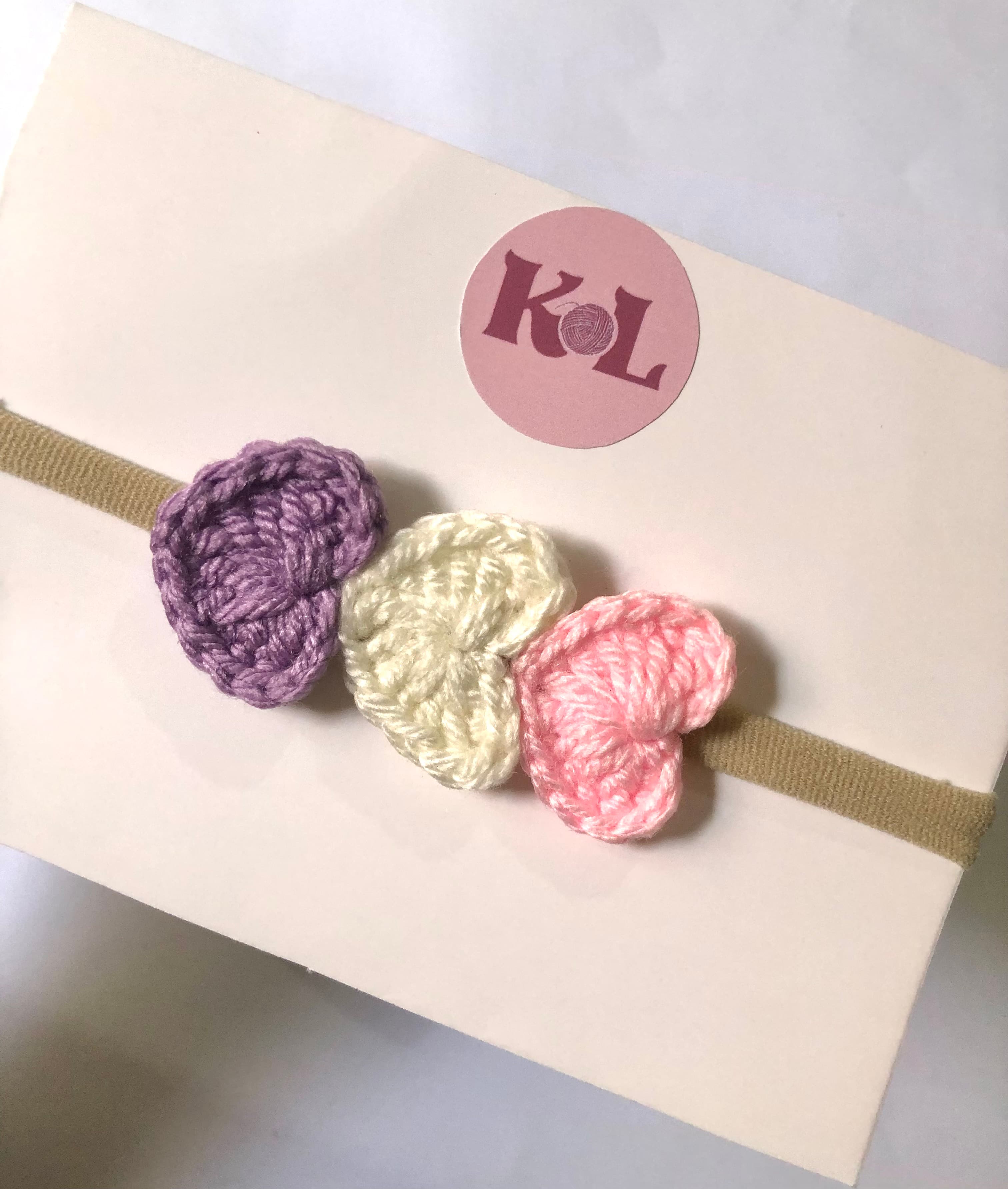 Crochet Tri Heart Hair Band