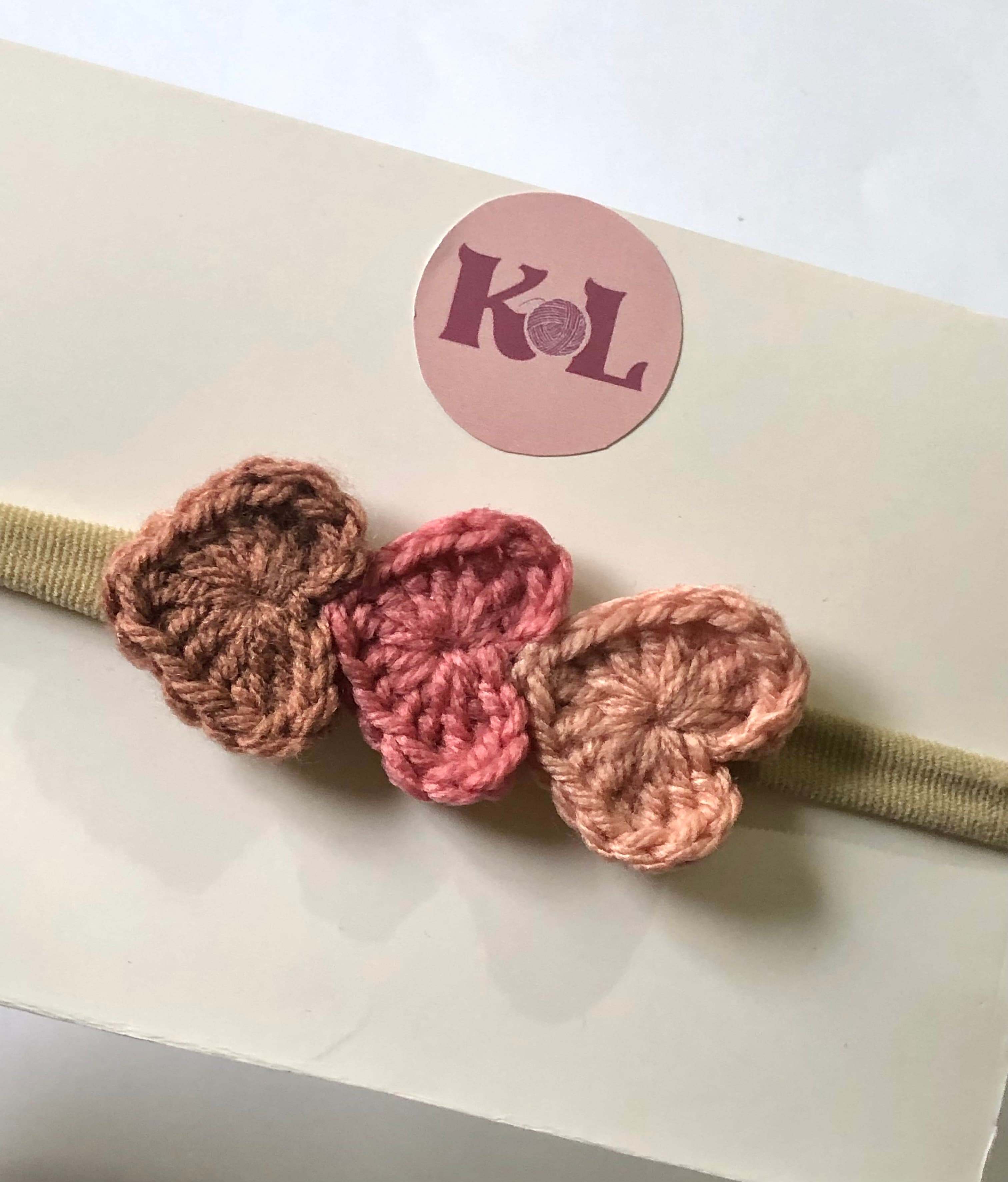 Crochet Tri Heart Hair Band