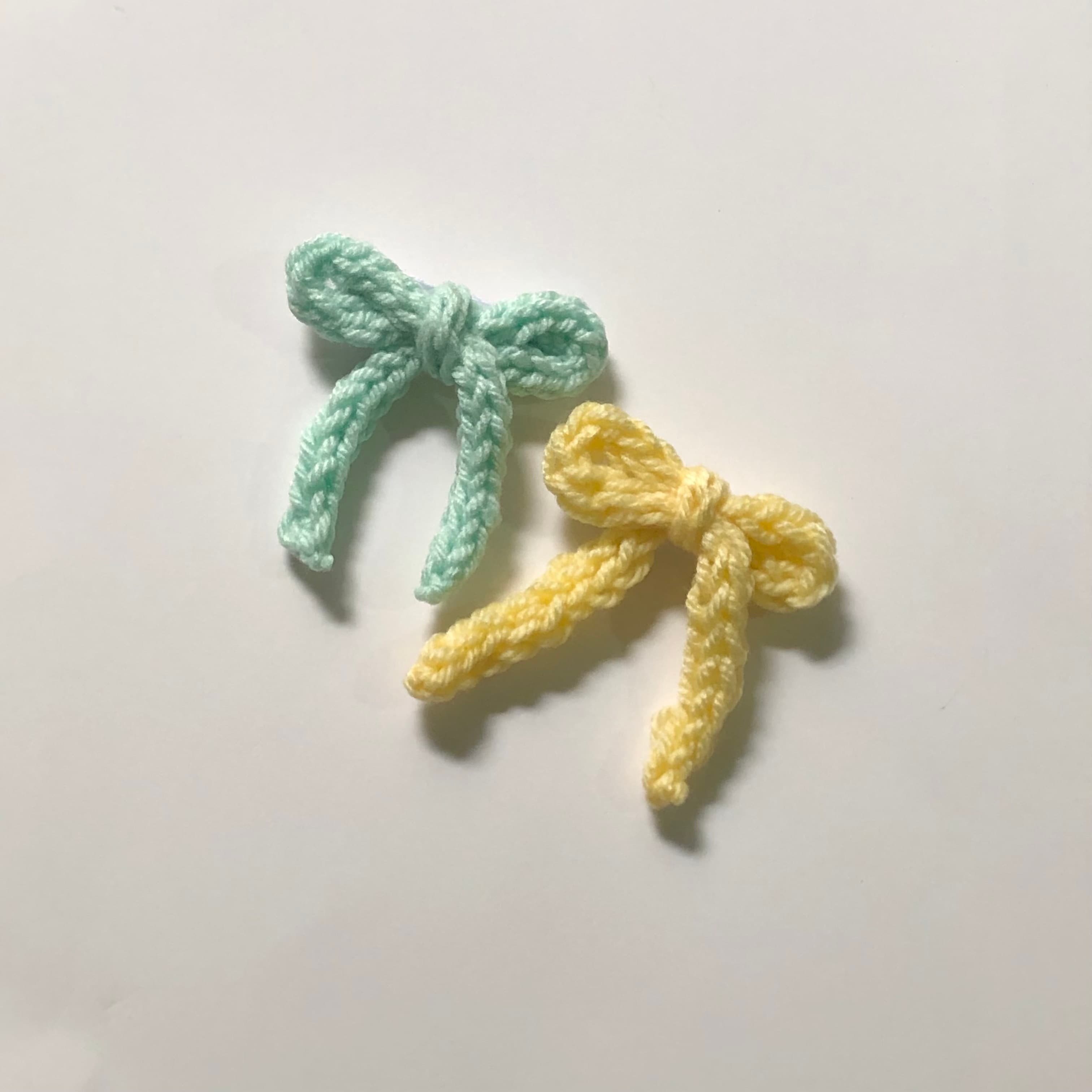 Crochet Bow Flower Hair Pin