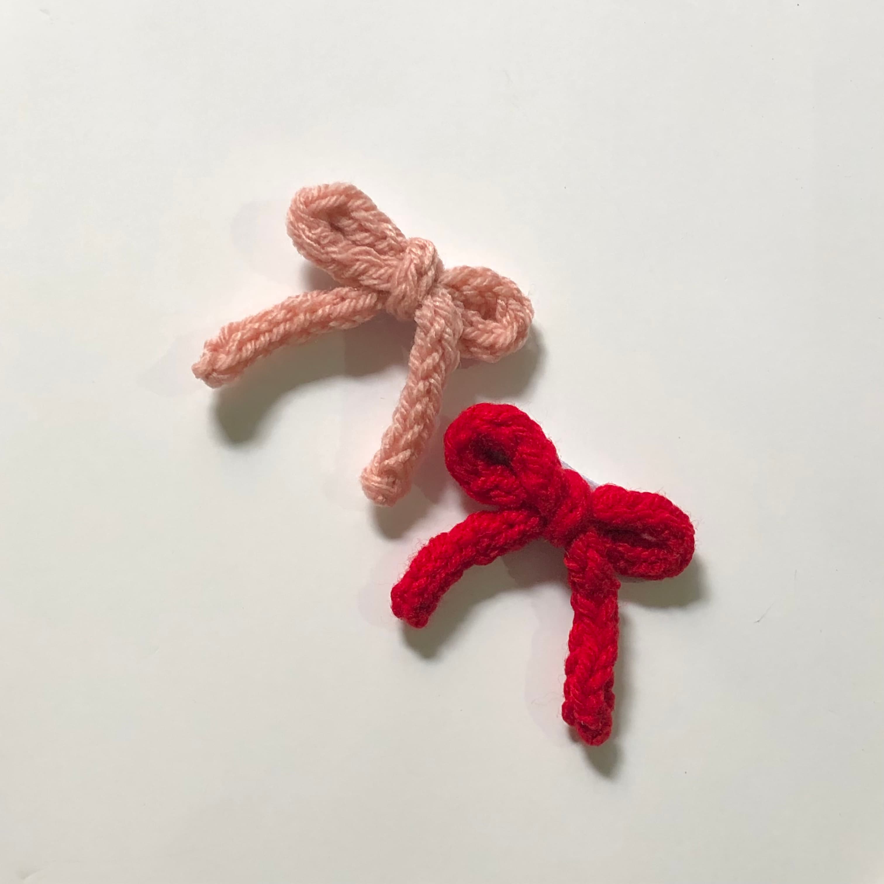 Crochet Bow Flower Hair Pin