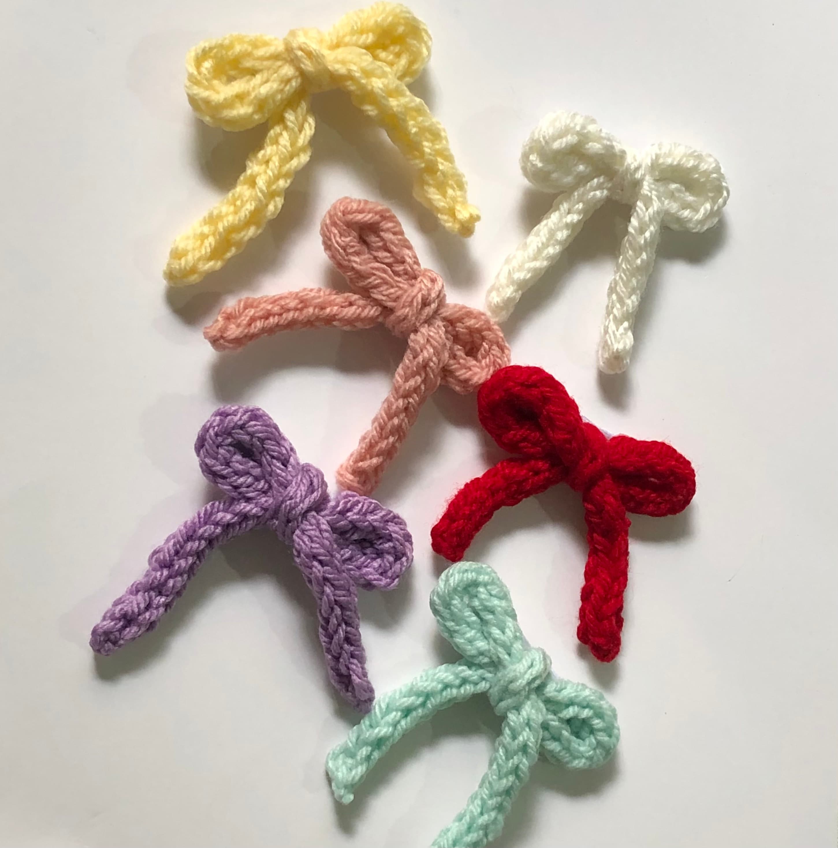 Crochet Bow Flower Hair Pin