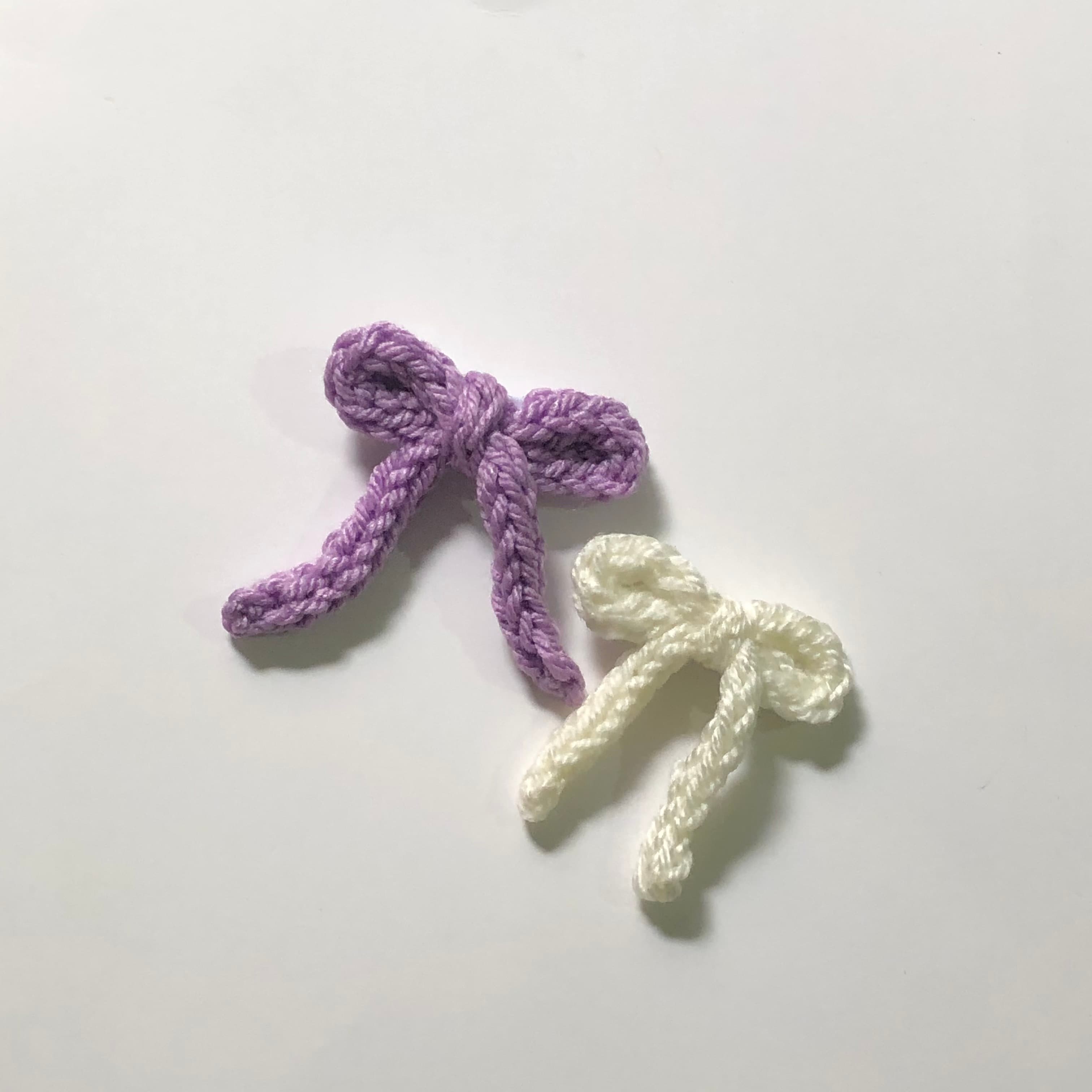 Crochet Bow Flower Hair Pin